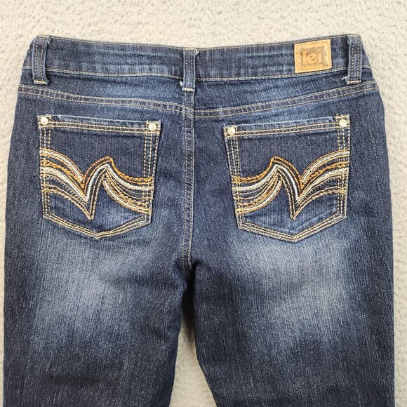 LEI Jeans Womens 30x27 (Jr's 11) Ashley Slim Boot Low Rise Faded *Hemmed* - Picture 9 of 10